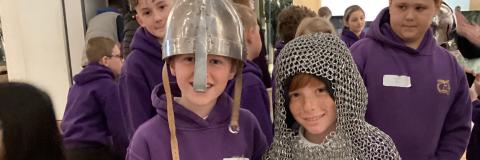 boys dressed as Anglo Saxons